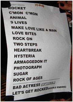 Def Leppard Bucharest Setlist 2008.