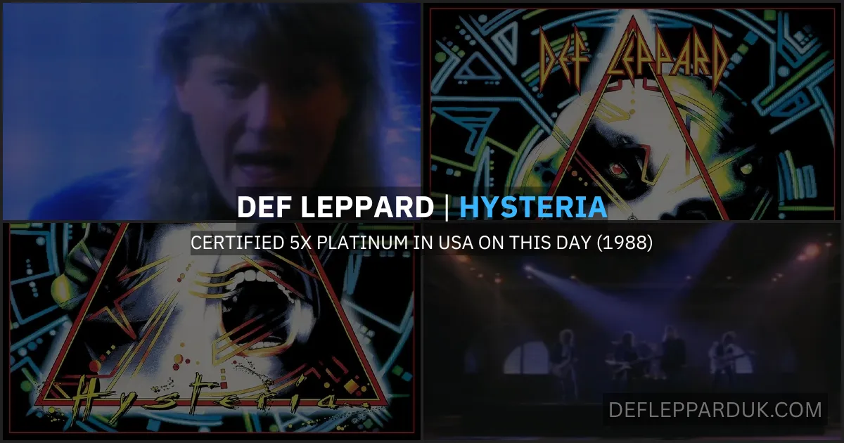 DEF LEPPARD's HYSTERIA Album Certified 5x Platinum In USA